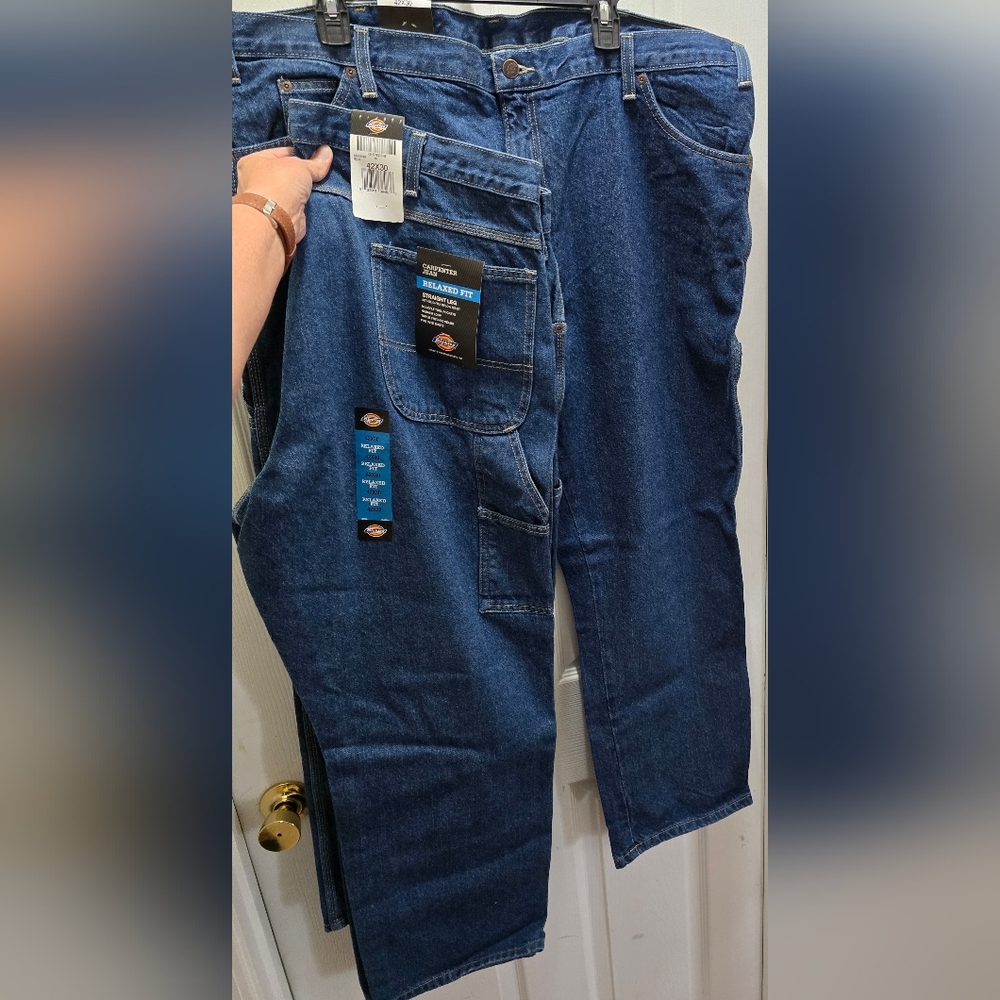 Dickies Blue Relaxed Carpenter Jeans, 42 X 30, 2 Available, Price Is For 1